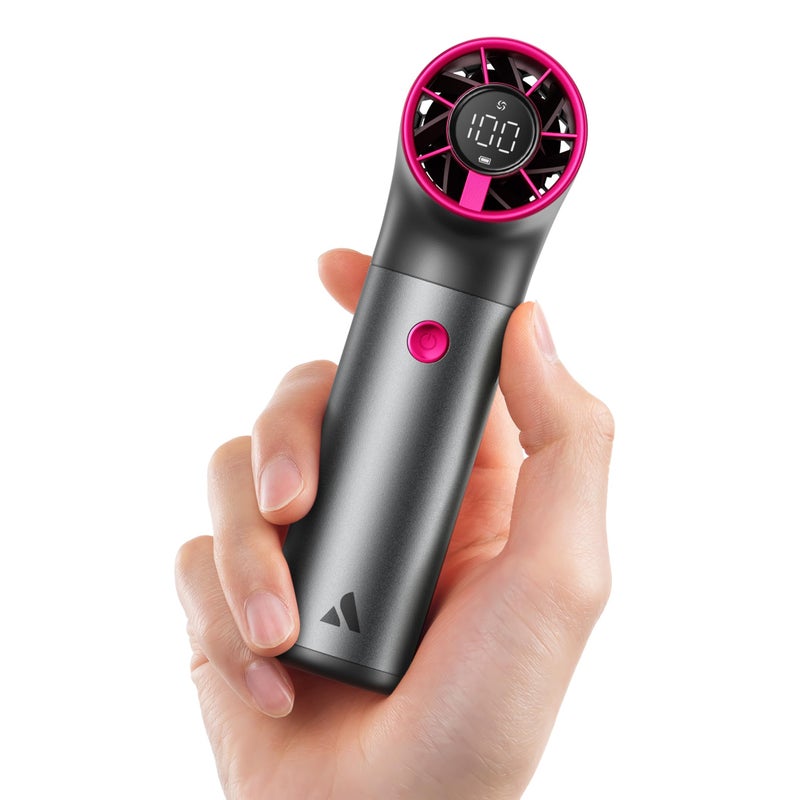 Mini wentylator przenośny ergonomiczny R 4500mAh 19000 RPM 7 prędkości aluminium szary i fioletowy