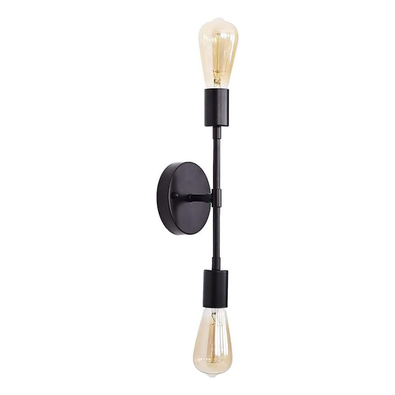 Podwójna lampa ścienna do wnętrz, kreatywna lampa sufitowa do sypialni, dekoracyjna lampa ścienna z czarnego kutego żelaza, gniazdo E27