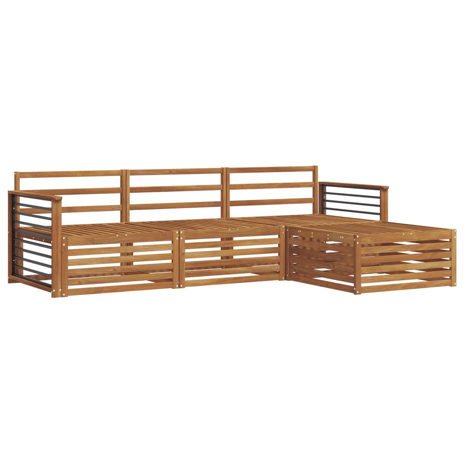 Zestaw sof na zewnątrz Naturalny 249,5 x 162,5 x 73 cm