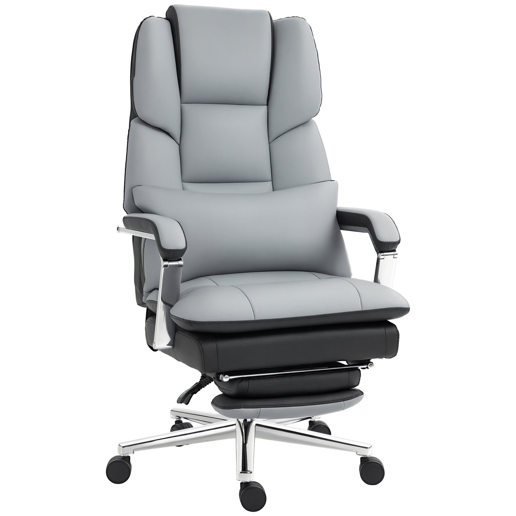 Ergonomiczny i regulowany fotel biurowy, 63 x 71 x 123-129 cm, jasnoszary/czarny