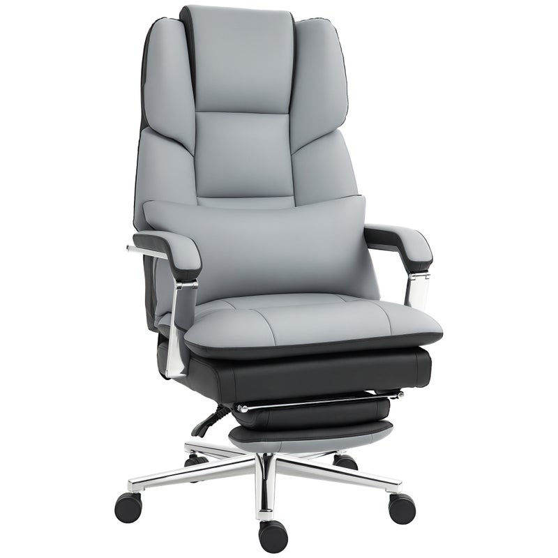Ergonomiczny i regulowany fotel biurowy, 63 x 71 x 123-129 cm, jasnoszary/czarny