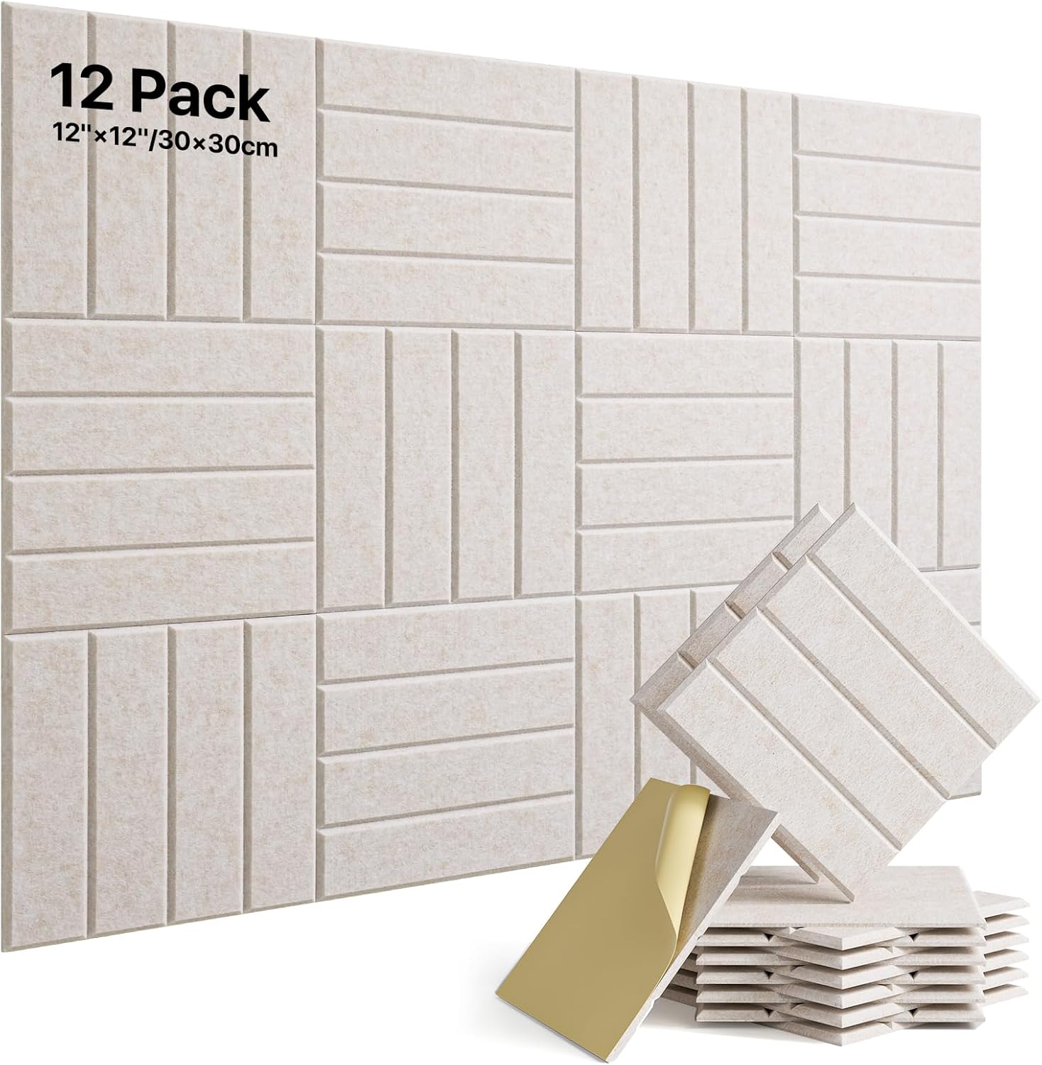 Panele akustyczne samoprzylepne – opakowanie 12 szt. (30 x 30 cm) – pianka akustyczna do ścian – redukcja hałasu i izolacja akustyczna