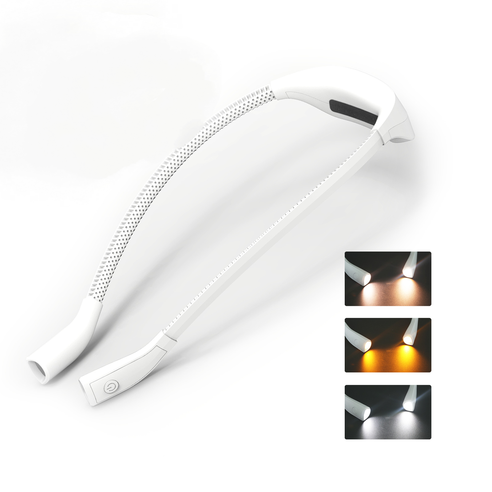 Lampka LED na szyję, lampka do czytania, lampa do ochrony oczu podczas nauki, lampa na szyję, biała