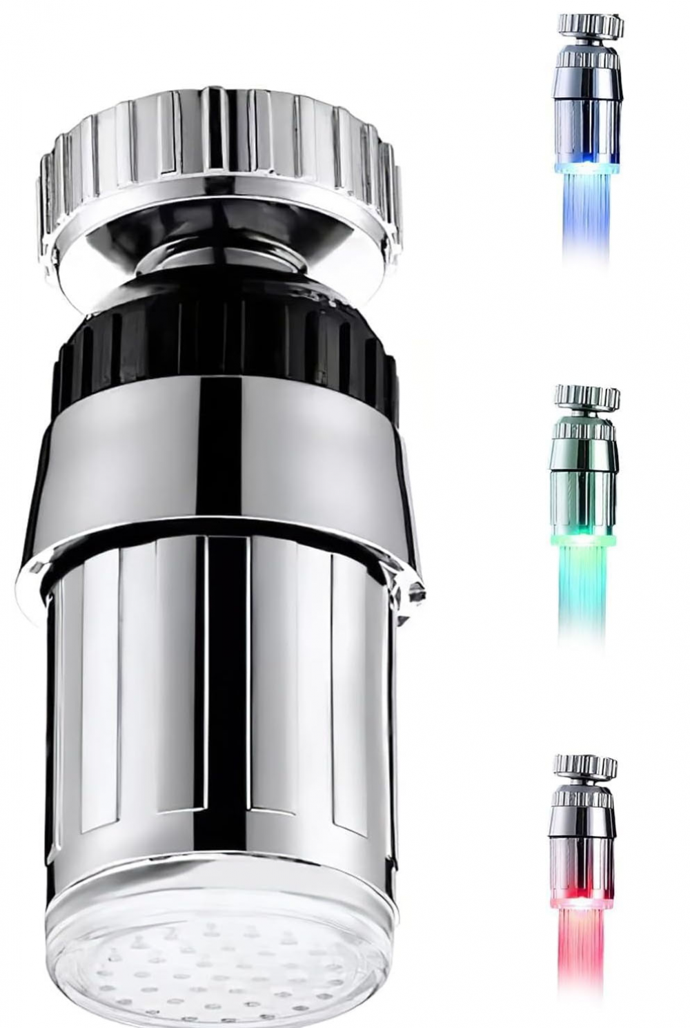Kran z 3-kolorowym światłem LED, 360-stopniowa regulacja temperatury w trzech kolorach, czujnik zmiany, akcesoria