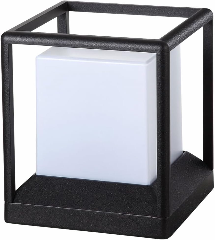 15W Lampa ogrodowa LED na słupku, wodoodporna lampa ogrodowa, czarna lampa zewnętrzna, wodoodporna lampa ogrodowa IP65 z gniazdem do ogrodów, ścieżek