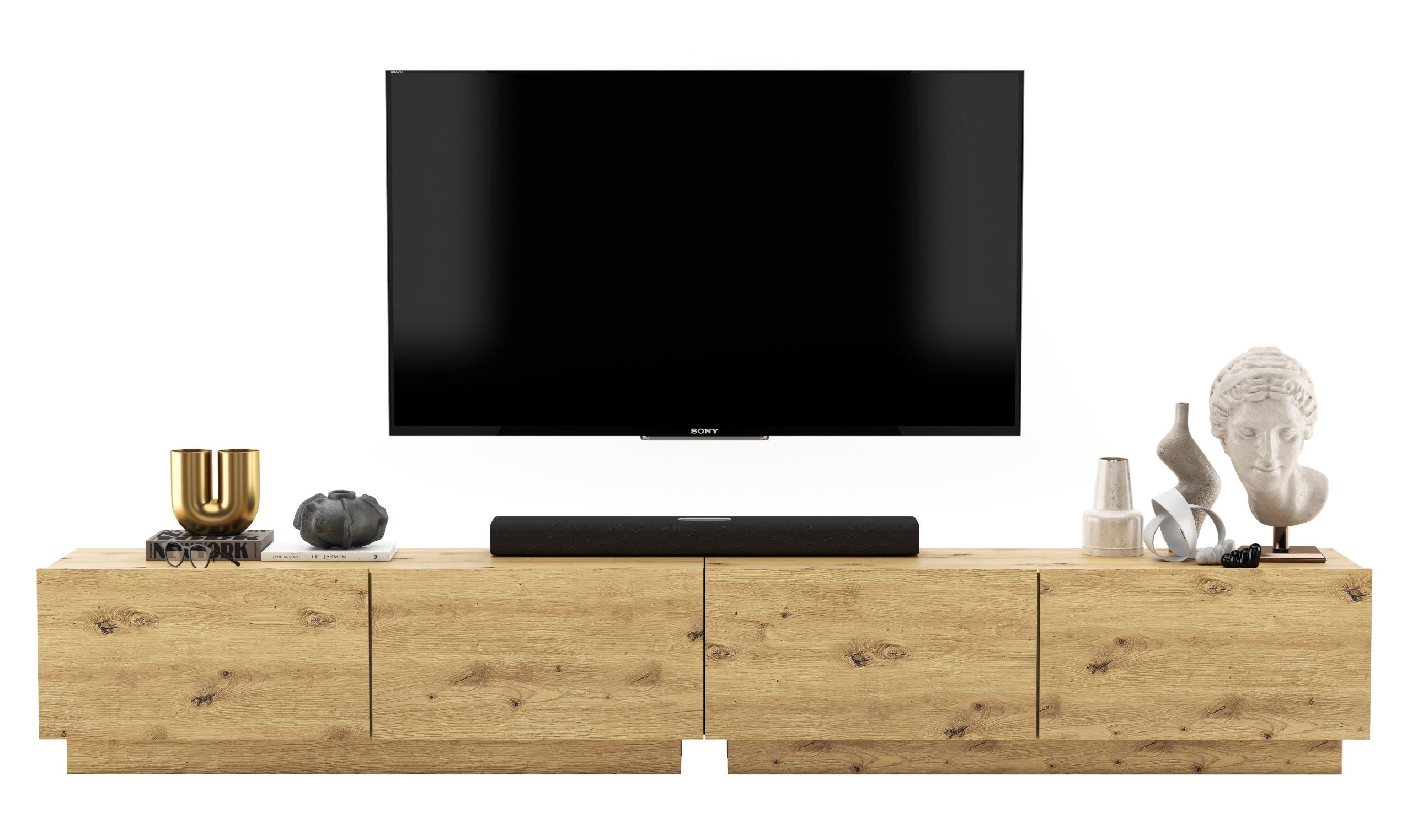 Szafka RTV Loft Industrialna 240 cm dąb artisan, komoda pod telewizor do nowoczesnego salonu