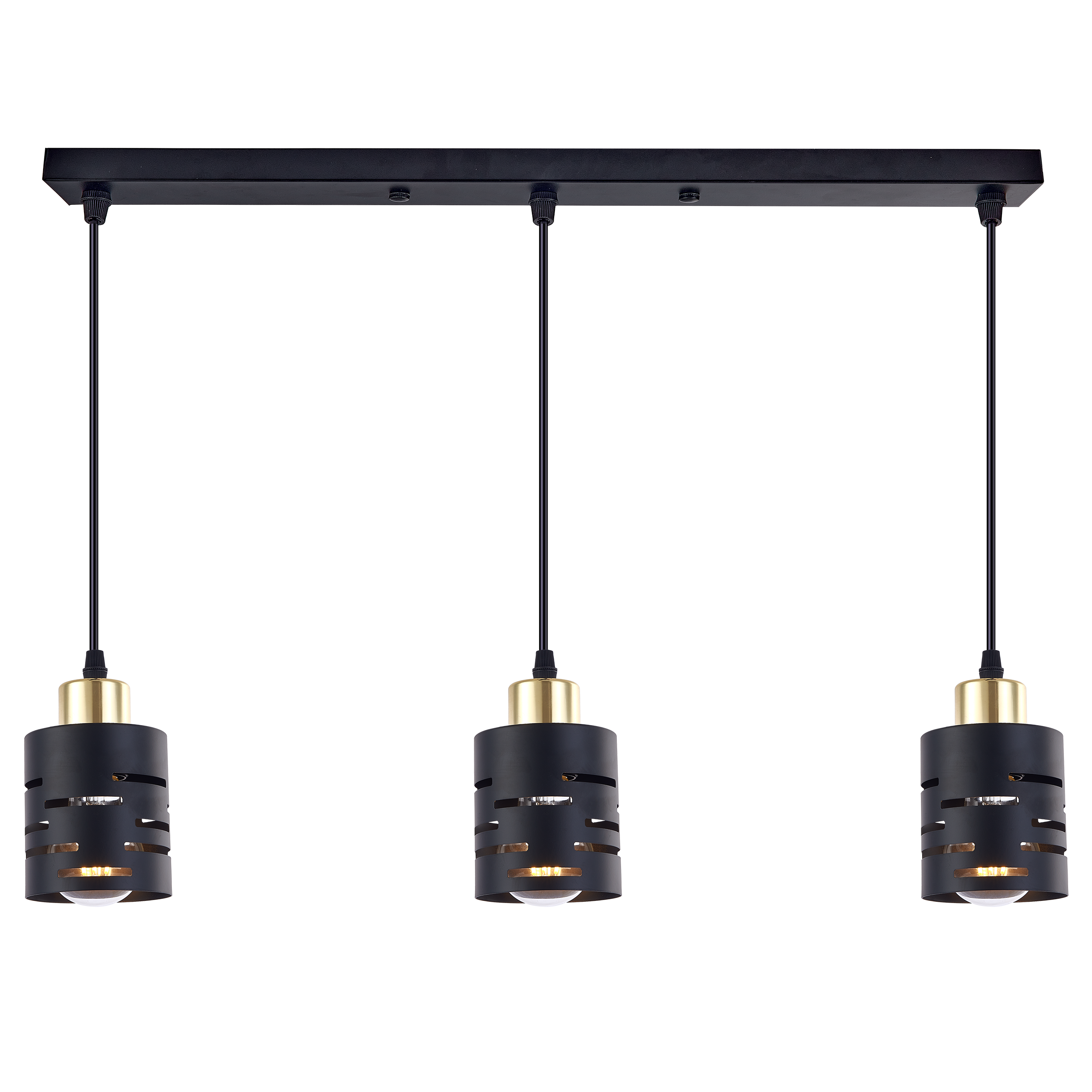 Lampa wisząca sufitowa 3x E27 LED Elen IP20 100cm żyrandol czarna złota MasterLED