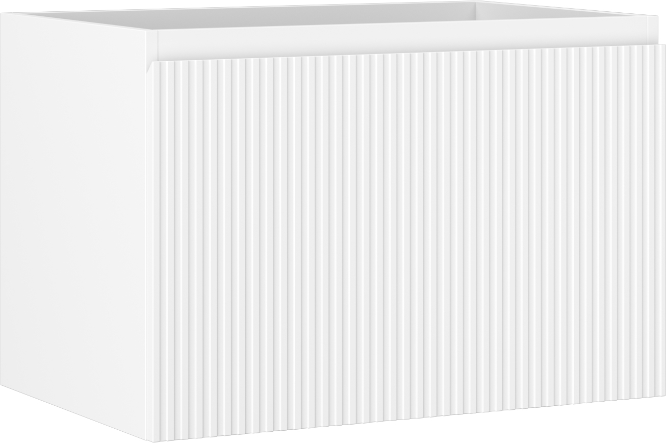 Mexen Rivel szafka łazienkowa podumywalkowa 70 cm, 1 szuflada, ryflowana , biała mat - 91A20-07047-1-BF01