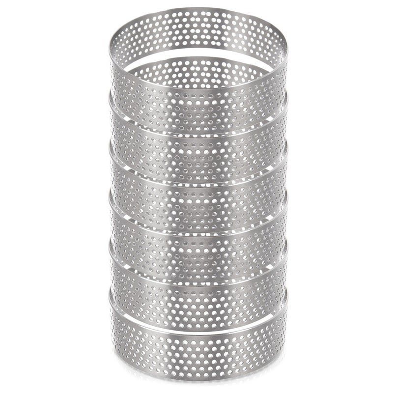 Forma do tartaletek stalowa rant perforowany 7 cm 6 szt.