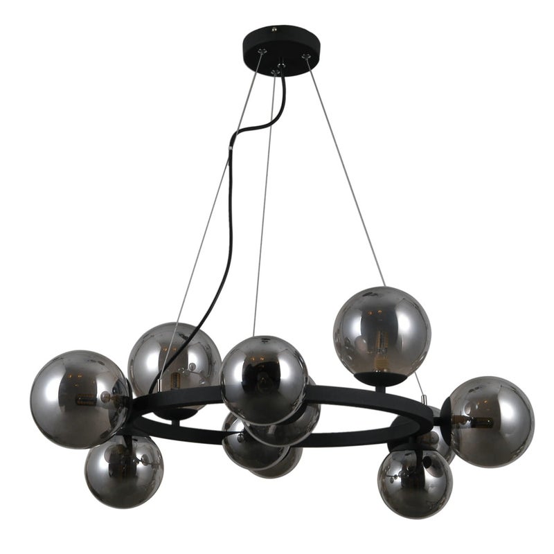 Lampa wisząca Montora czarny satynowy 11xG9x5W nowoczesny wym: 120 x 64,3 x 64,3 cm szkło Italux