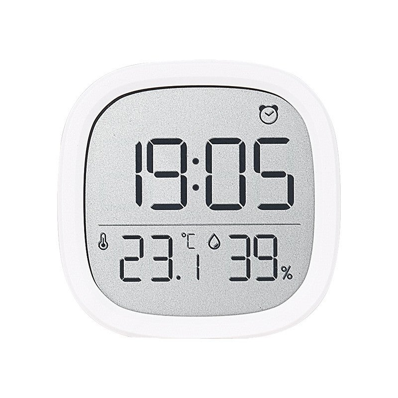 Smukły cyfrowy budzik LCD, montowany na ścianie, wielofunkcyjny z wyświetlaczem temperatury, 301, biały, angielski