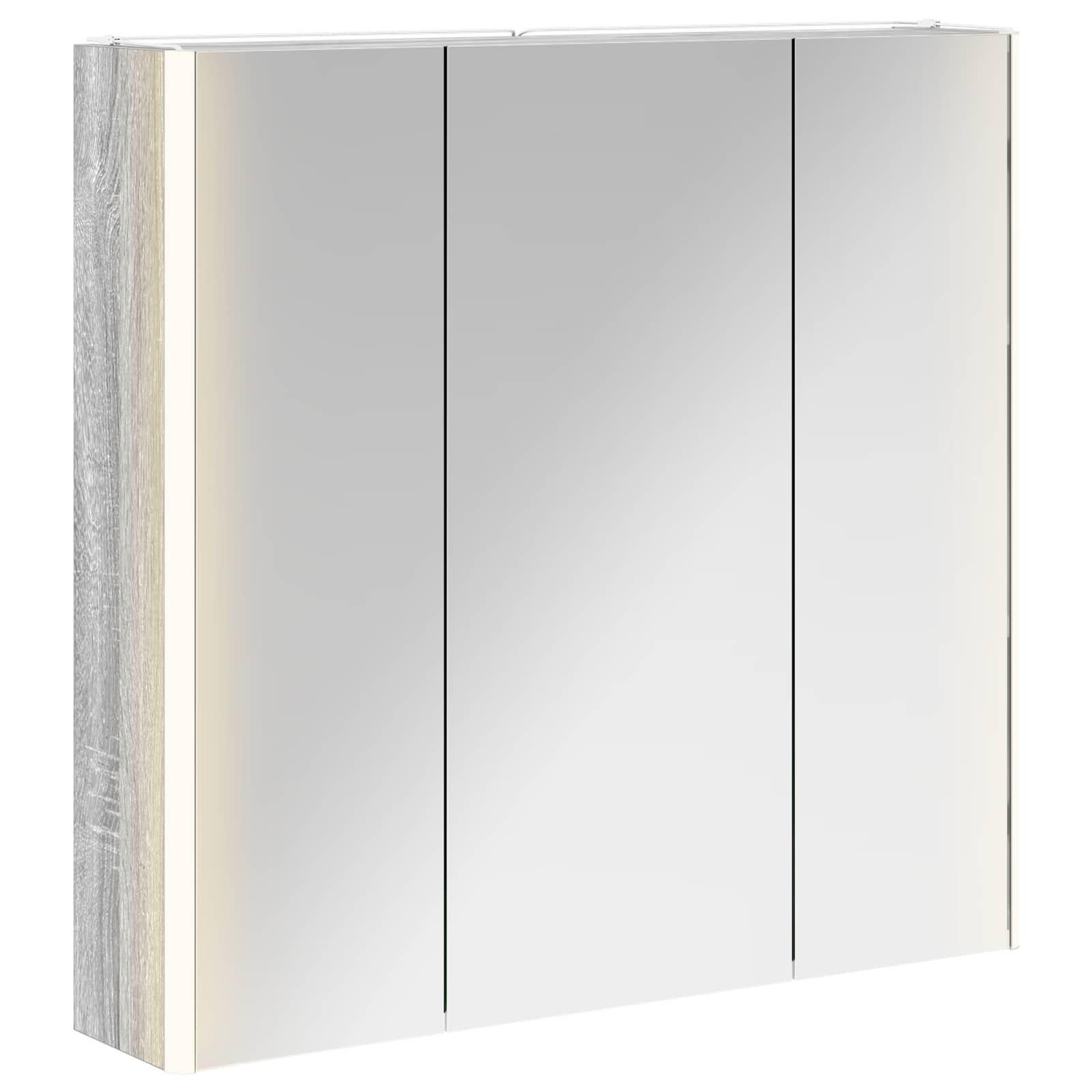 Szafka z lustrem do łazienki Szary Sonoma 73.5 x 15.5 x 70 cm