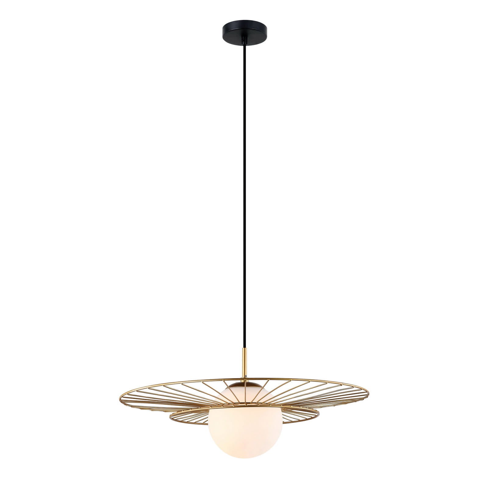 Lampa wisząca Alison złoto-czarna-biała 1xE27x40W szkło wym:90x50x50cm IP20 Italux