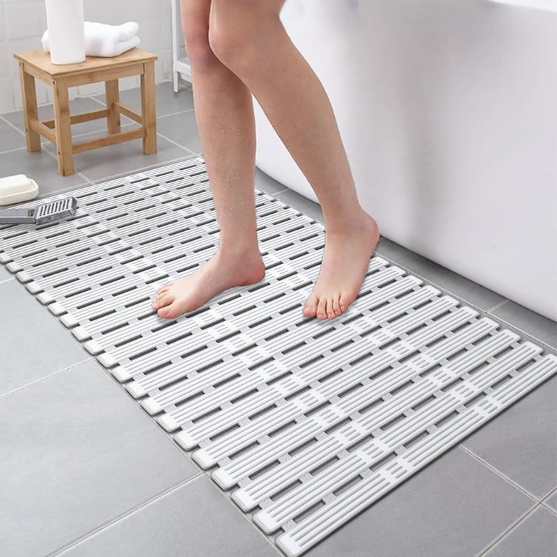 Mata łazienkowa antypoślizgowa 90x40 cm | Mata prysznicowa z mocnymi przyssawkami, mata łazienkowa z PVC odporna na pleśń