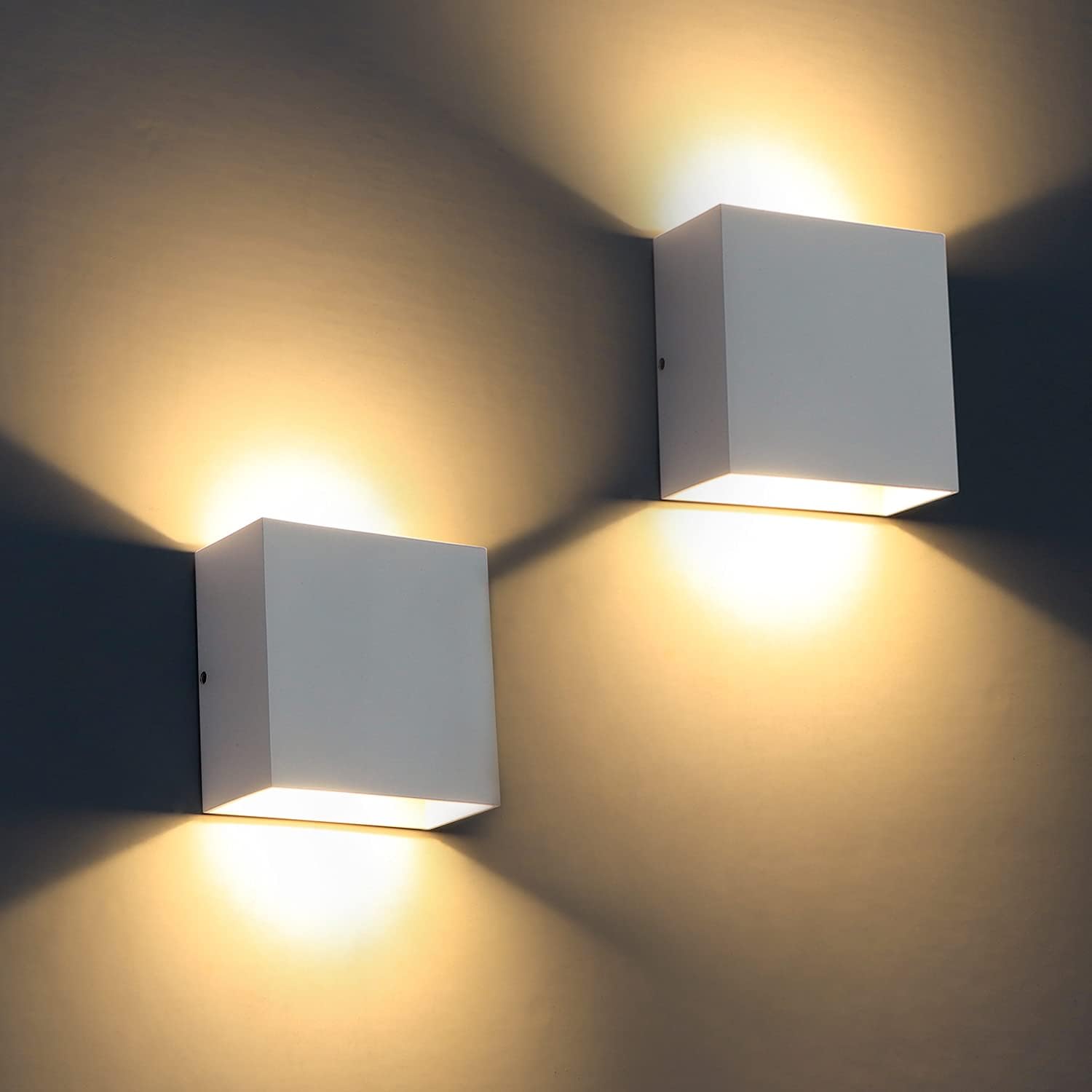 Kinkiety LED, 12W IP65 Nowoczesna lampa ścienna do wnętrz 2 sztuki Oświetlenie Kinkiet LED 3000K Kinkiet h