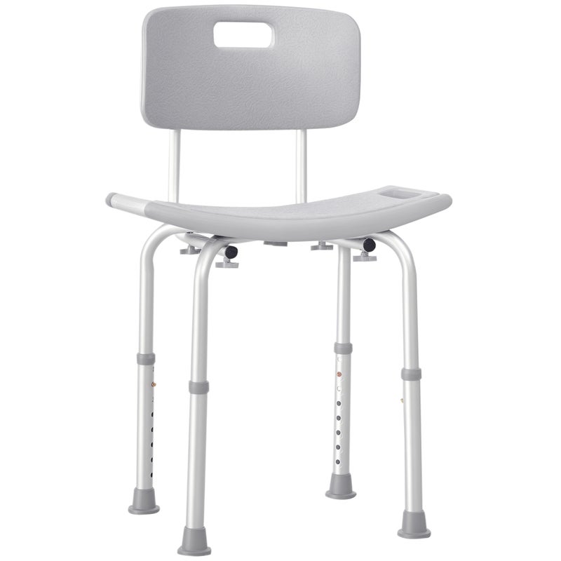 Krzesło prysznicowe, ergonomiczne siedzisko prysznicowe, regulowana wysokość, antypoślizgowe nóżki, maks. obciążenie 136 kg, aluminium HDPE