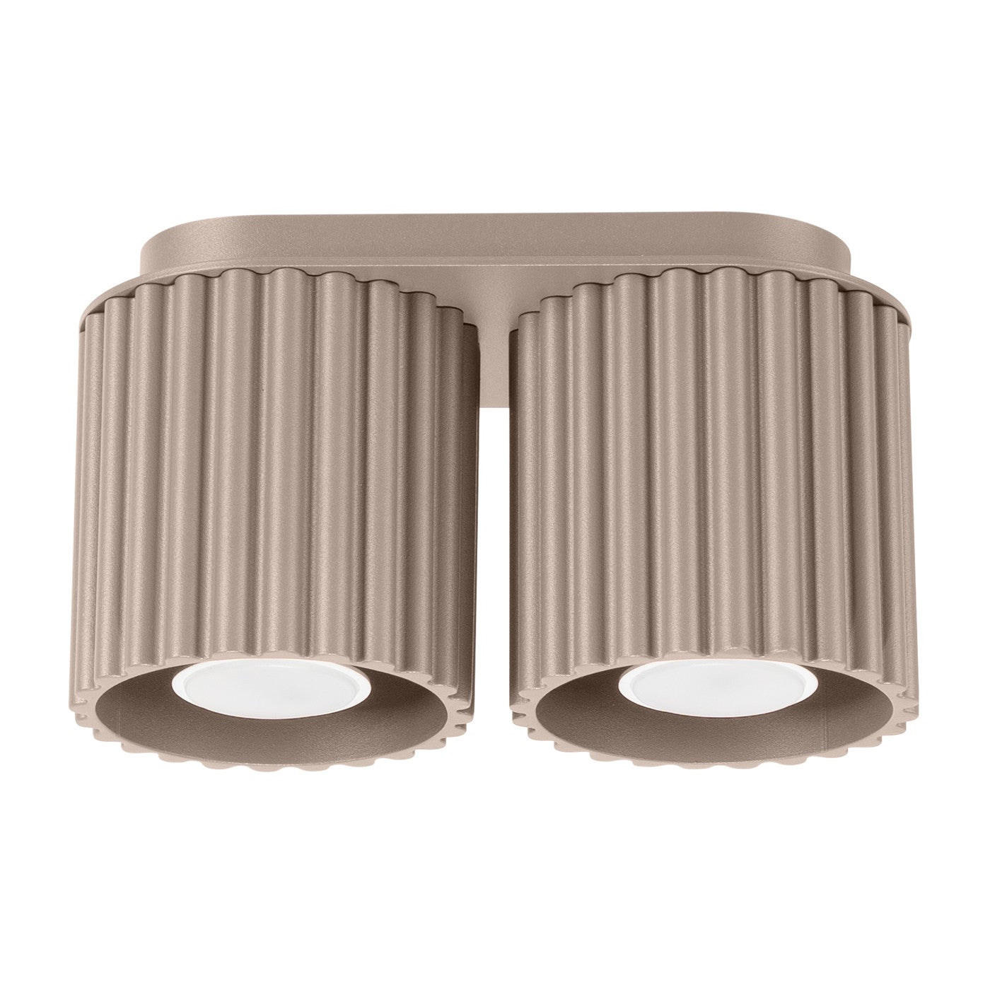 Lampa sufitowa nowoczesna taupe owalna 21 cm ryflowane spoty 2xGU10 10W AURA Sollux Lighting