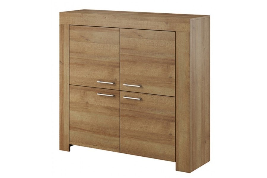 Czterodrzwiowa komoda SKY SK120 – Elegancka komoda w kolorze Dąb Riviera