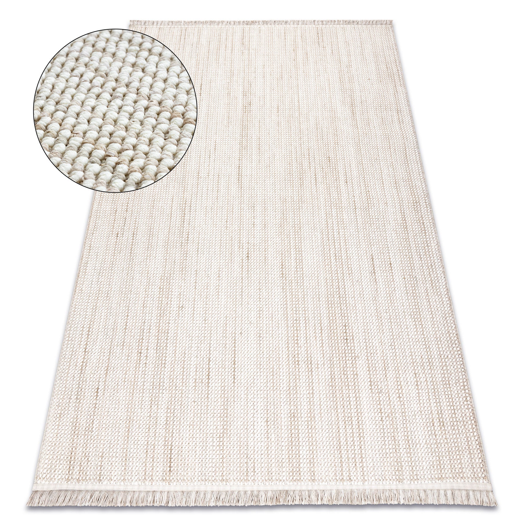 Dywan NANO EO78A Melanż, pętelkowy, płasko tkany biały / beż 200x290 cm