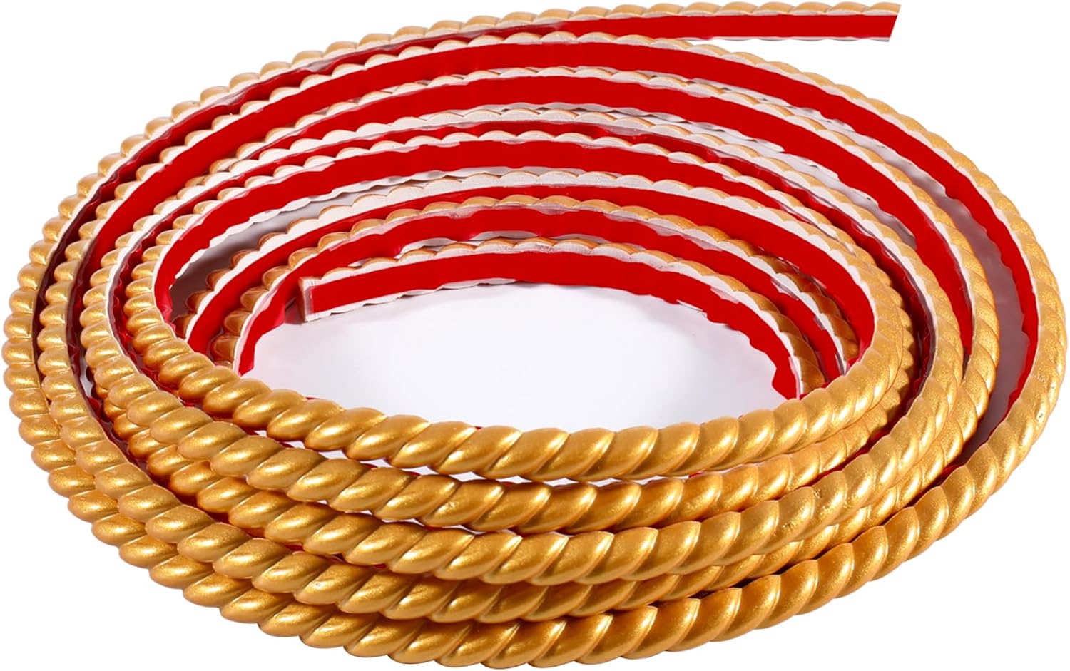 Dekoracyjna taśma samoprzylepna z PVC 5M, obramowanie do tapet, dekoracja ramy lustra, szafki, mebla, ściany, listwy sufitowej (10 mm, złota)