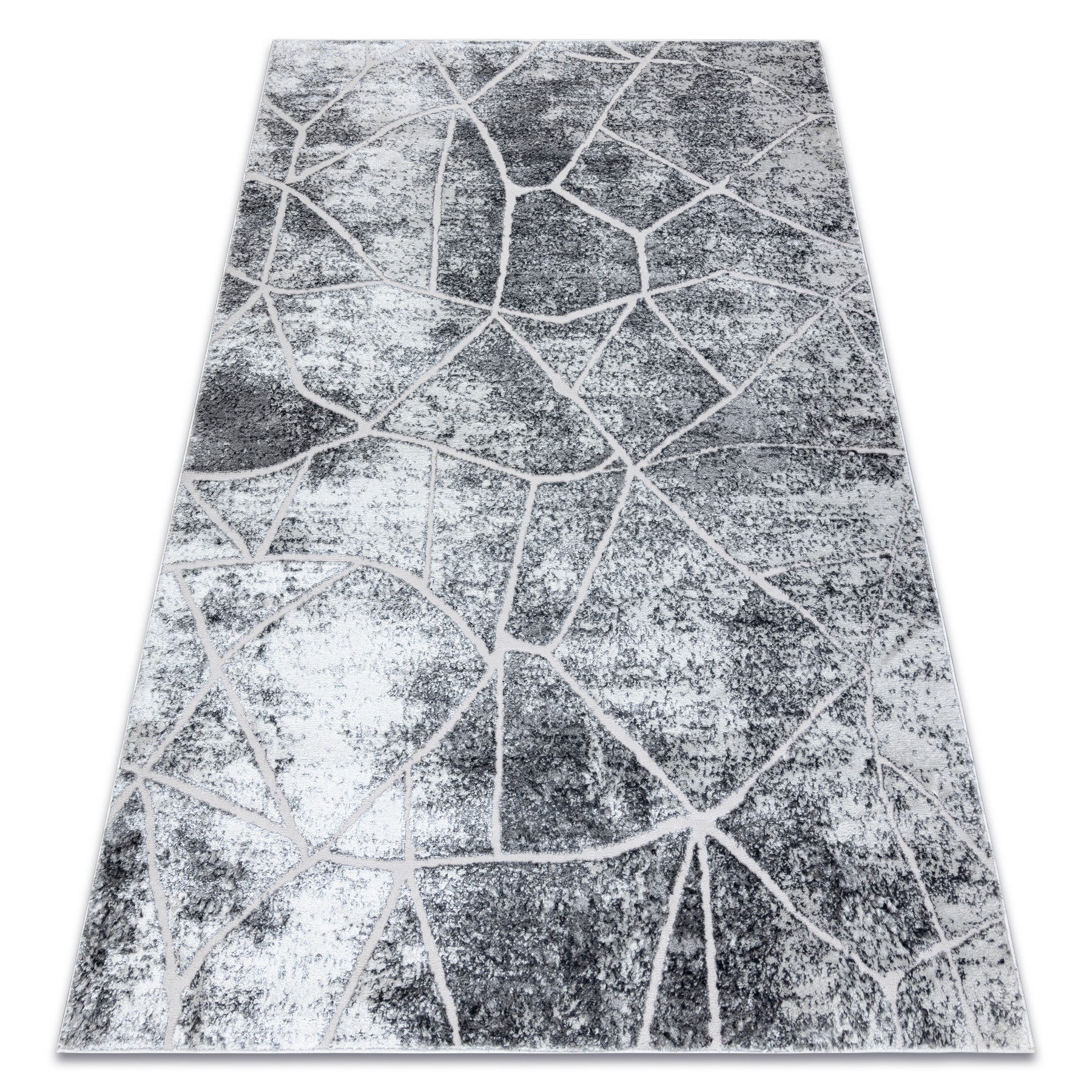 Dywan MEFE nowoczesny 2783 Marmur - Strukturalny, dwa poziomy runa szary 180x270 cm