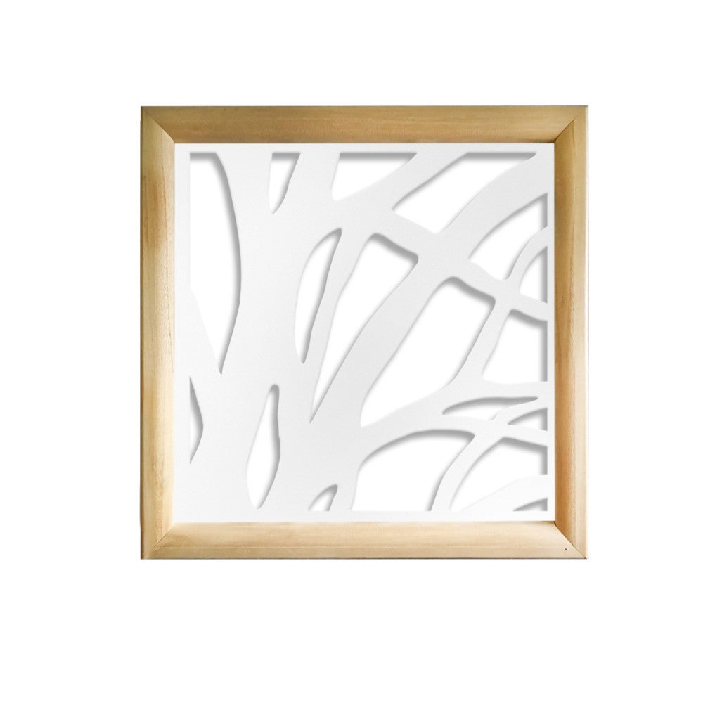 TREES - Kwadratowe moduły dekoracyjne z drewna i PVC - Rozmiar 48x48 cm - Grubość 47 mm - Kolor wewnętrzny BIAŁY