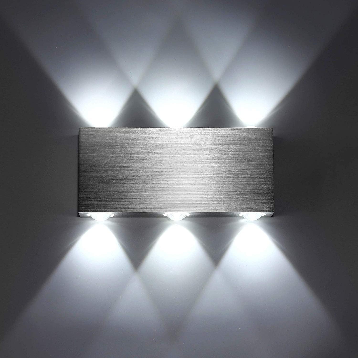 Kinkiet LED 18W wewnętrzny, nowoczesna kwadratowa lampa ścienna z aluminium, oświetlenie dekoracyjne (biały zimny)