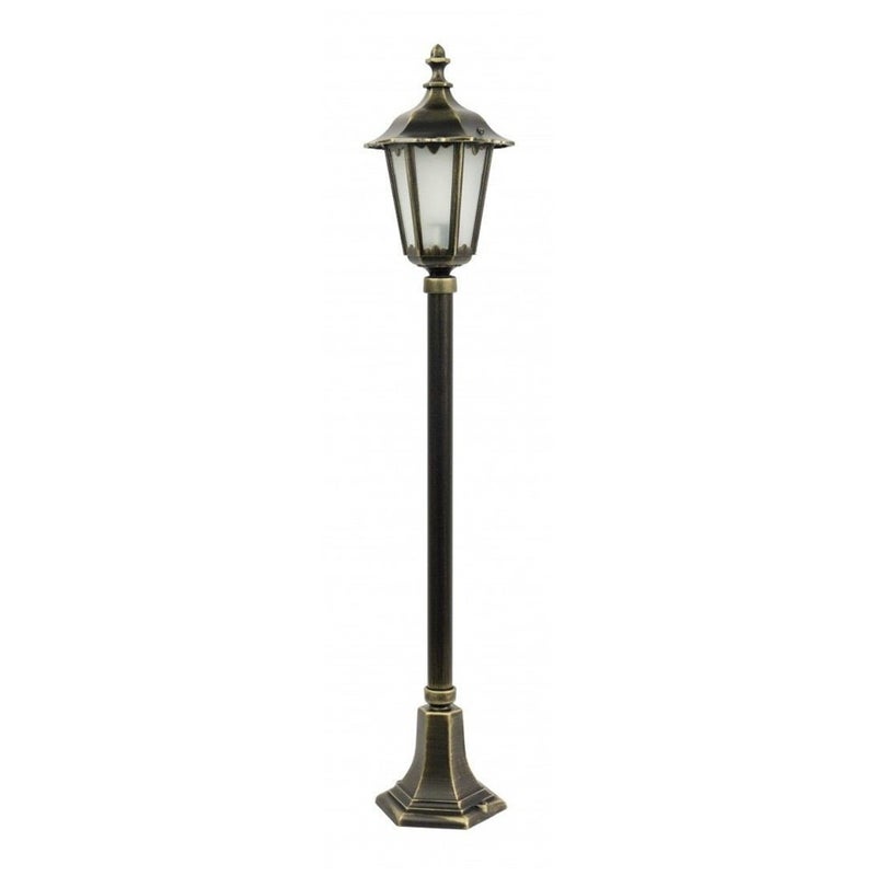 Lampa Ogrodowa Stojąca Retro Midi Patyna Mosiądz Suma