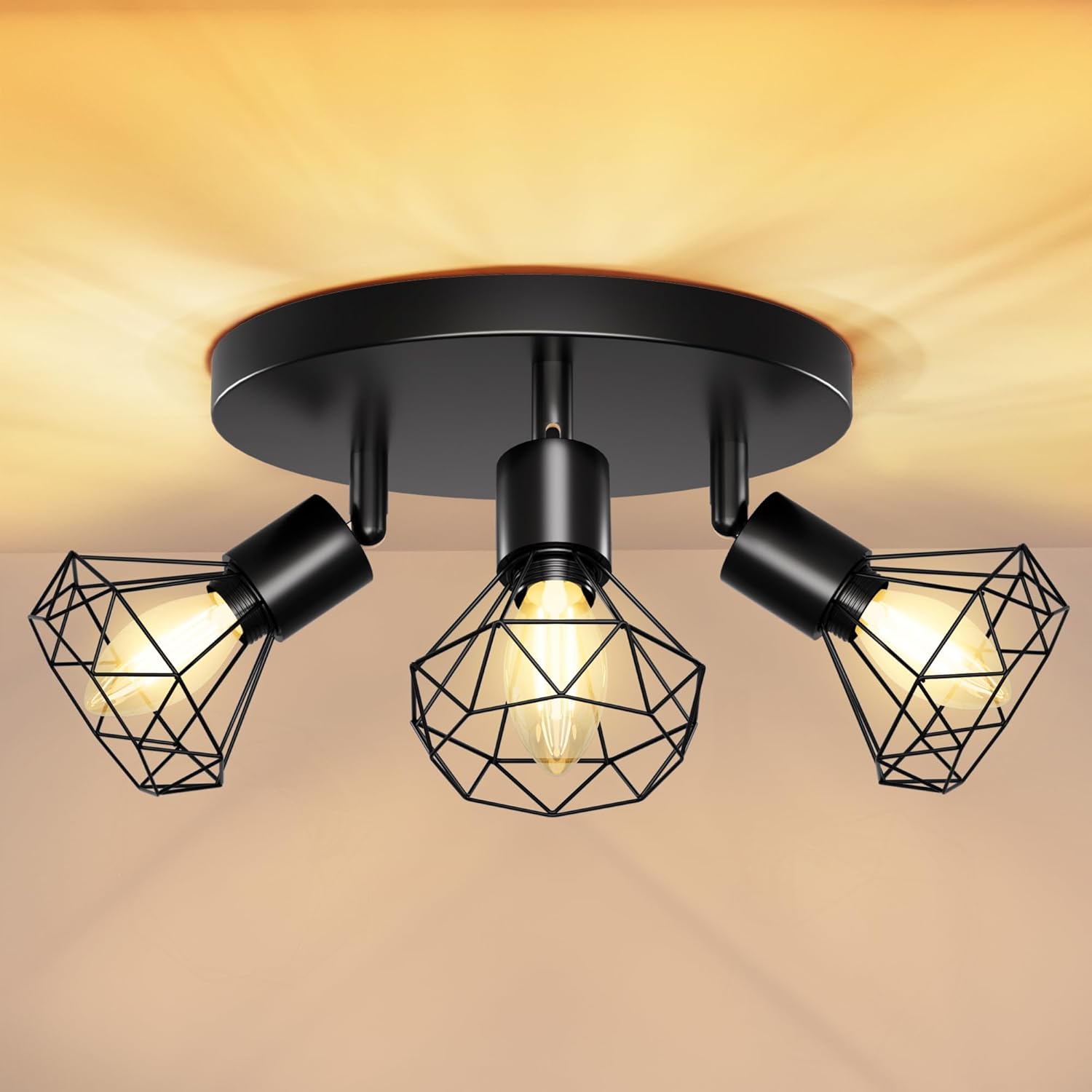 Plafon LED obrotowy o kącie 350° - Plafon E14