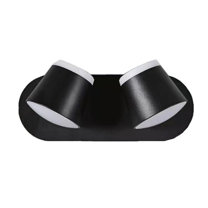 Zewnętrzna Ścienna Lampa LED 16 W Aluminium 2 Obrotowe Reflektory 360 ° Ciepła Biel 3000 K Czarna
