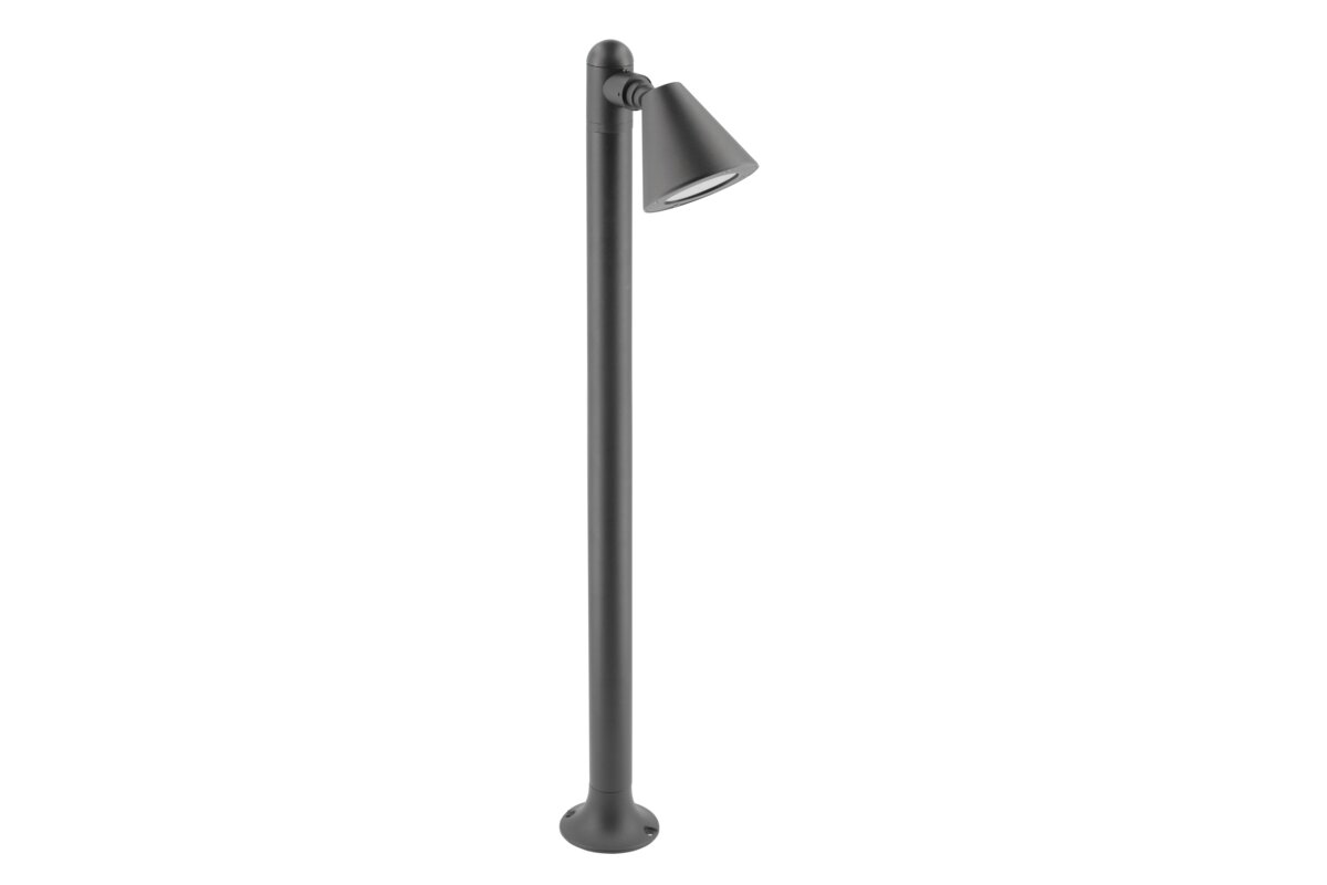 Lampa ogrodowa słupek LUSTINO-P 80, GU10 max 20W, grafit, IP44, ruchoma głowica, do oświetlenia trawnika – GTV LIGHTING