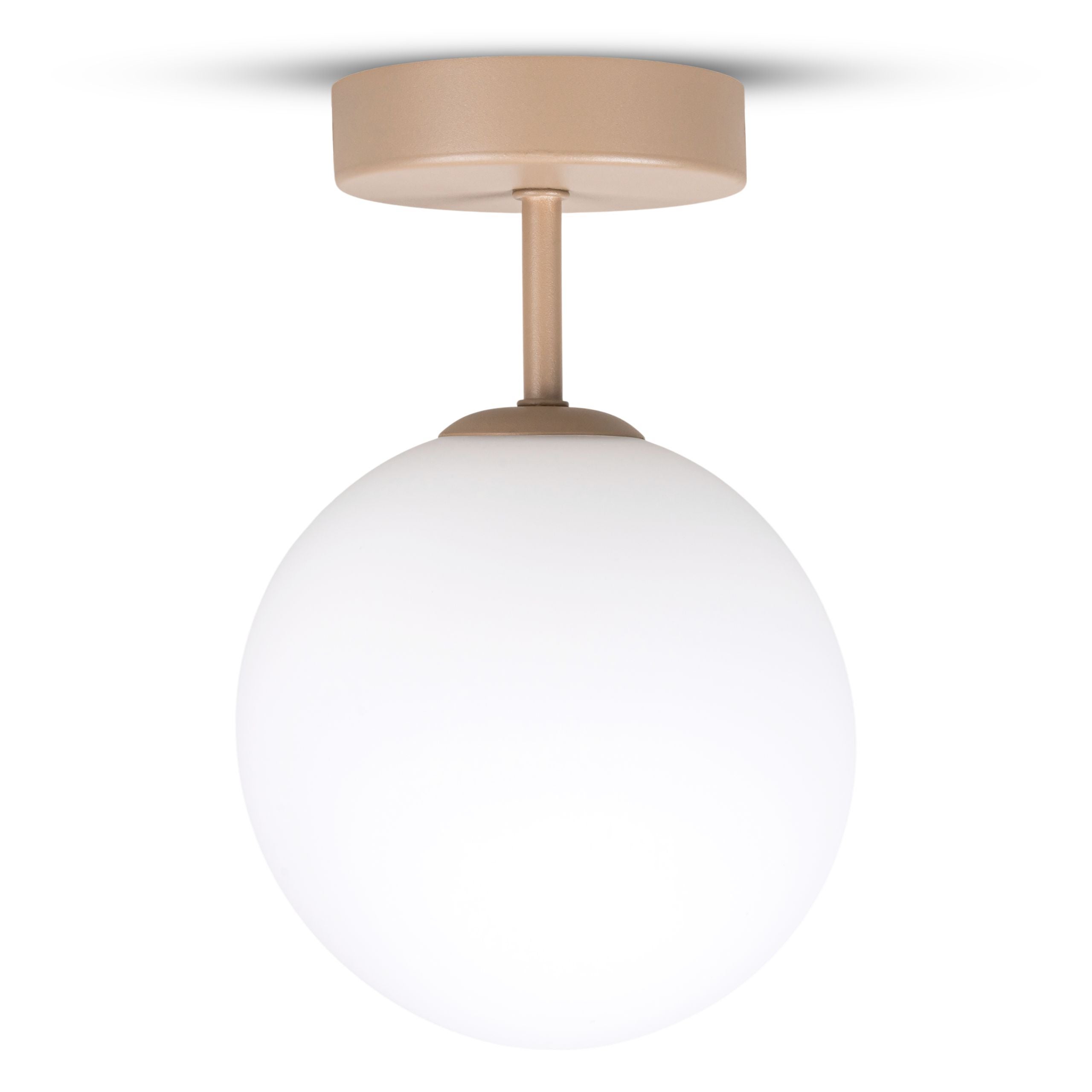 Lampa sufitowa Żyrandol Plafon ścienny BEŻOWA Kula G9 Ecru Mleczny klosz 14cm Beż matowy szklany - LEDHOFF