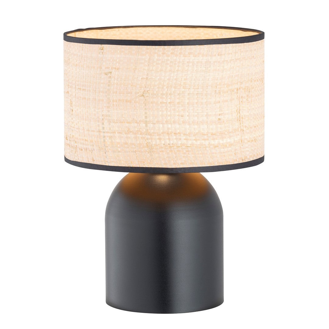 Lampka stołowa nocna czarna z kremowym abażurem 1xE27 15W ASPEN Emibig