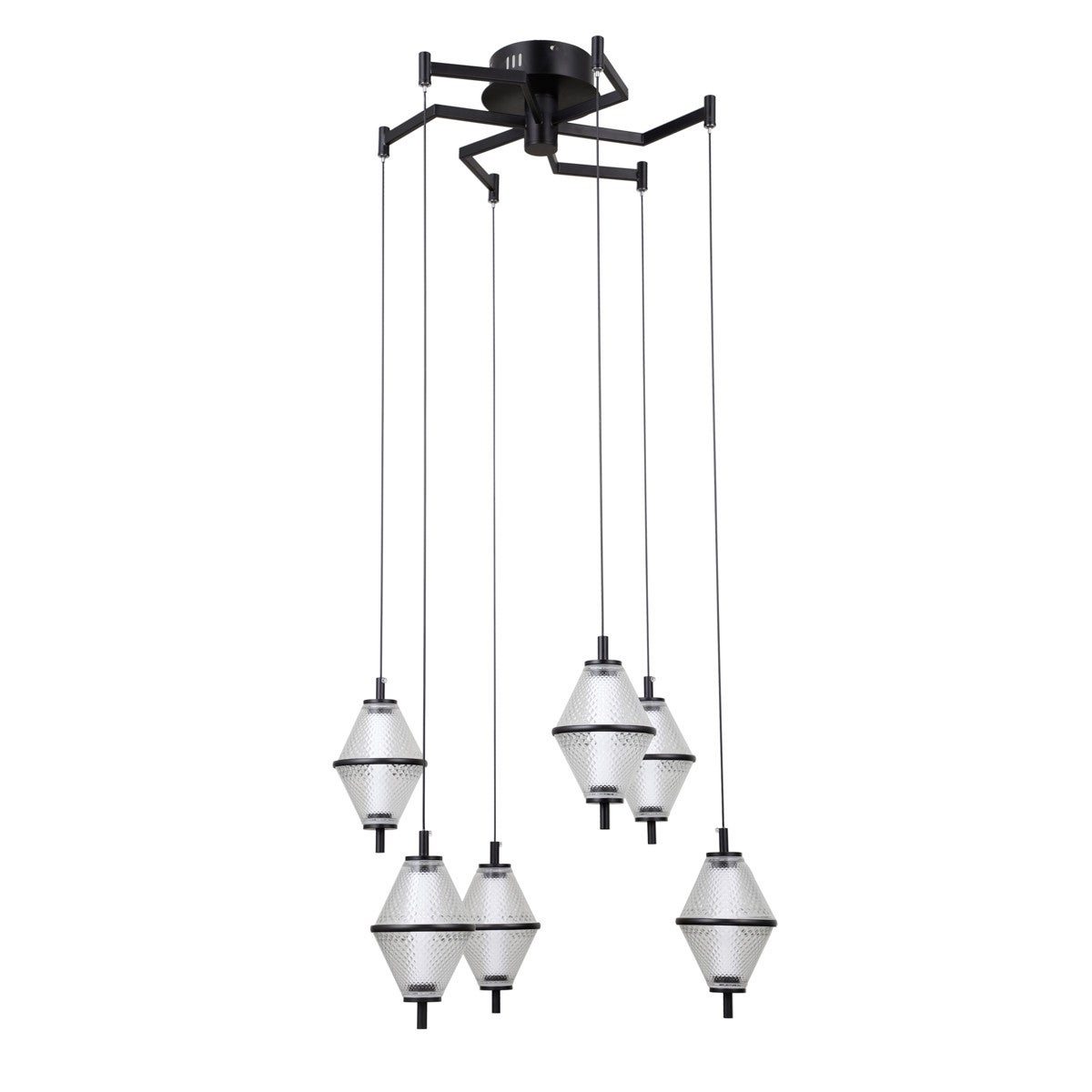 Lampa wisząca FUENTE LED 30W Ciepła biel 1795lm czarna matowa wym: 120 x 58 x 58 cm Italux