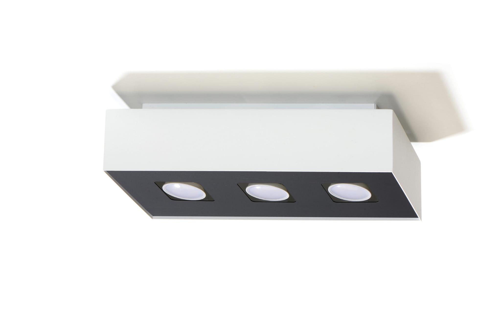 Plafonnier Acier Blanc/Noir GU10 3 Mono