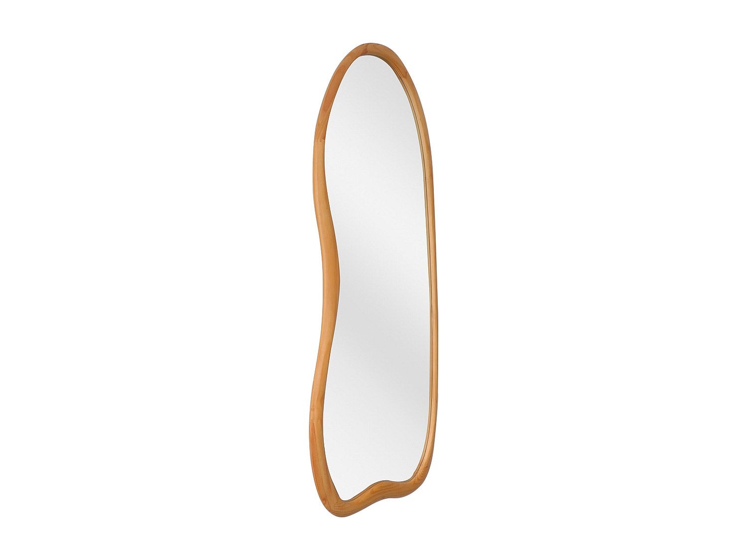 Duże lustro ścienne z organicznego drewna sosnowego- szer. 68 x wys. 178 cm - Naturalny - HARVIL