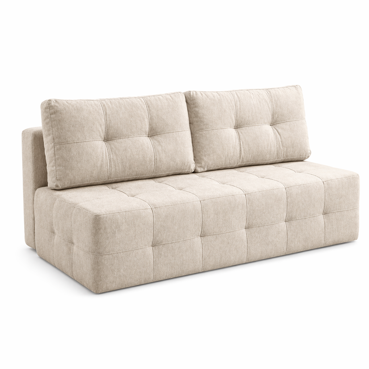 Sofa Rozkładana Kanapa z Funkcją Spania Dwuosobowa Do Salonu Kremowa MORANA