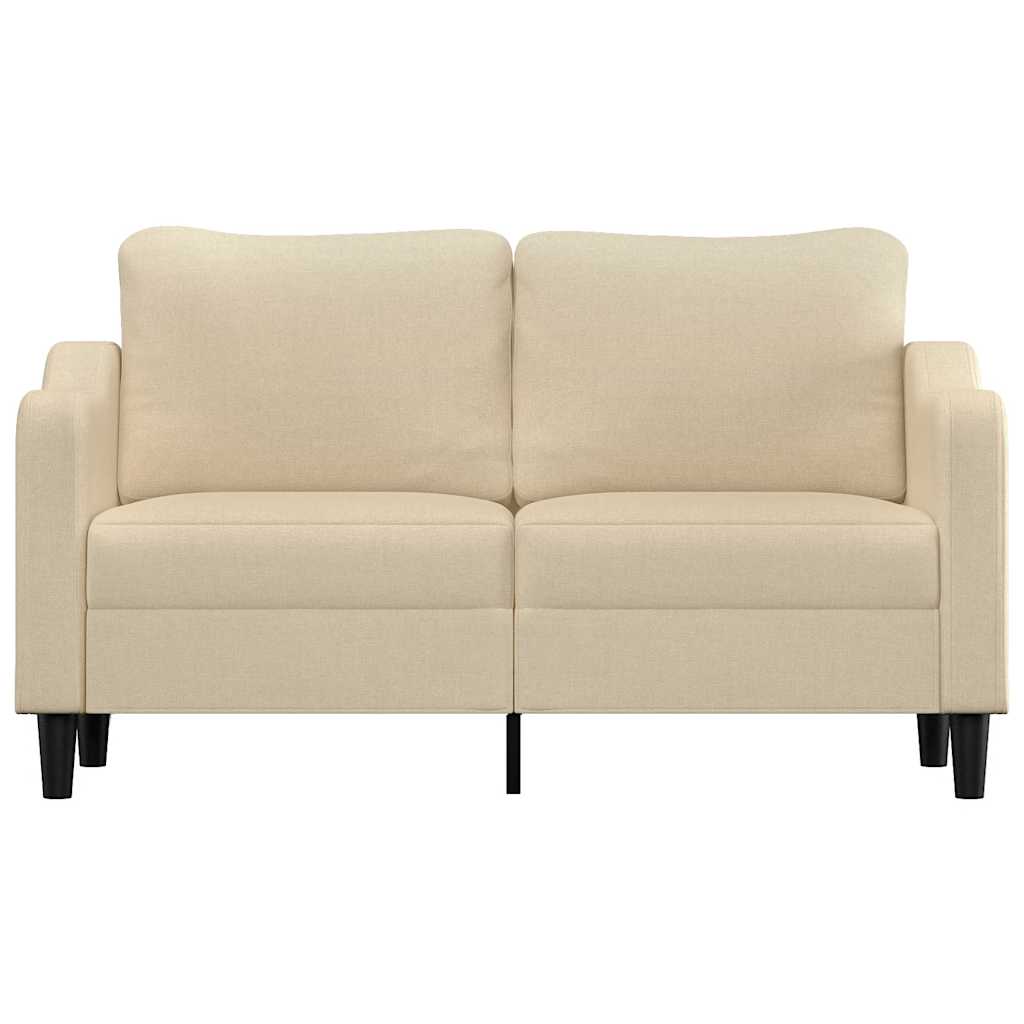 2-osobowa sofa, kremowa, 140 cm, tapicerowana tkaniną