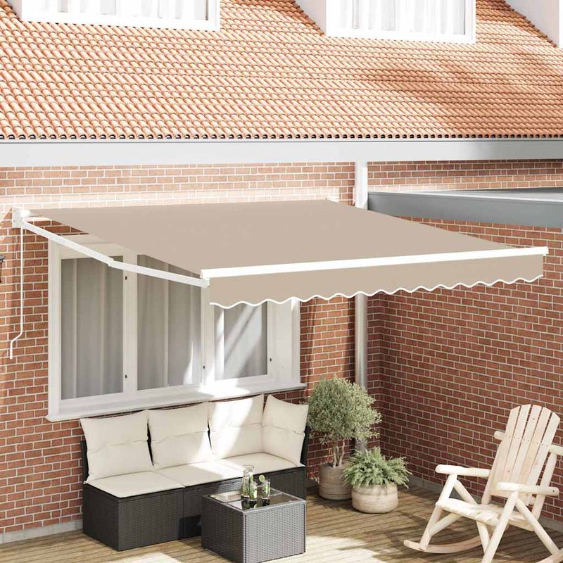 Markiza wysuwana Beżowy 350 x 250 cm 100% Poliester i Aluminium vidaXL