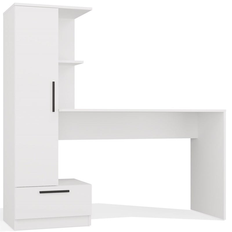 Zestaw Biurko + Regał Topeshop COSMO BIAŁY 140x143x50 cm