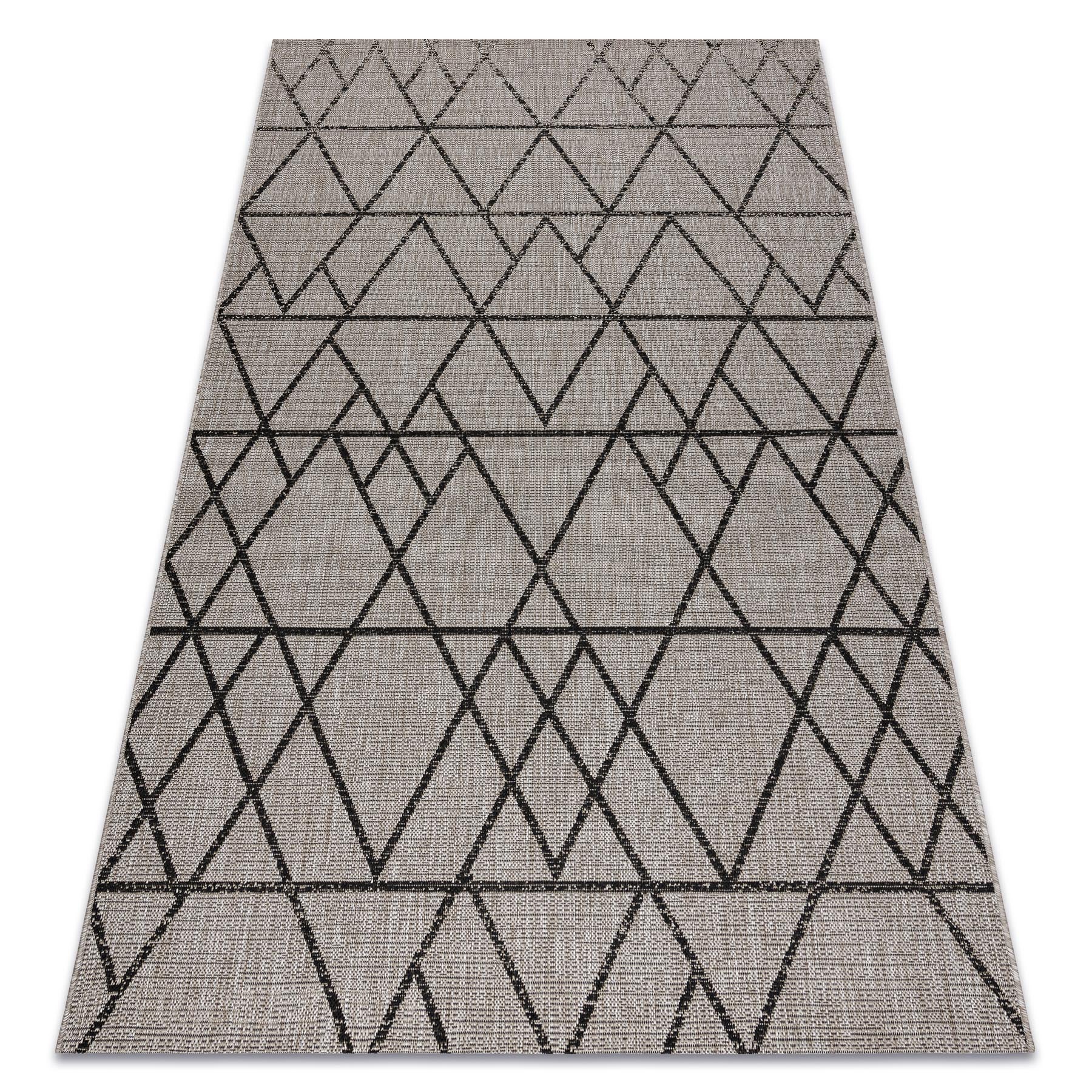 DYWAN SZNURKOWY SIZAL FLOORLUX 20508 silver / black TRÓJKĄTY 240x330 cm