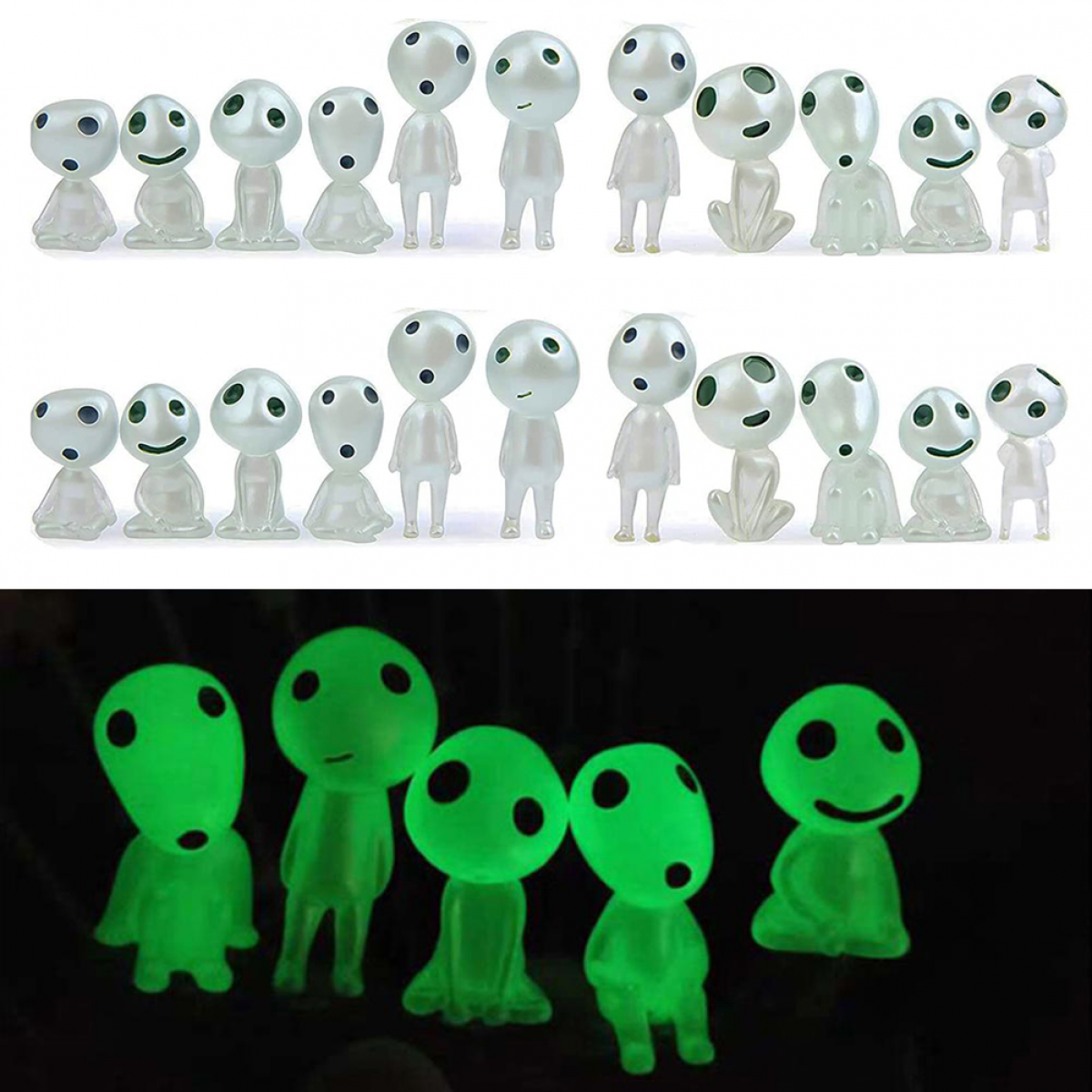 sztuk Świecących w ciemności Elfów Drzewnych Dekoracje Obcych Miniaturowy Zestaw Świetlistych Duszków do Mikrokrajobrazu Dekoracja Ogrodu Halloween