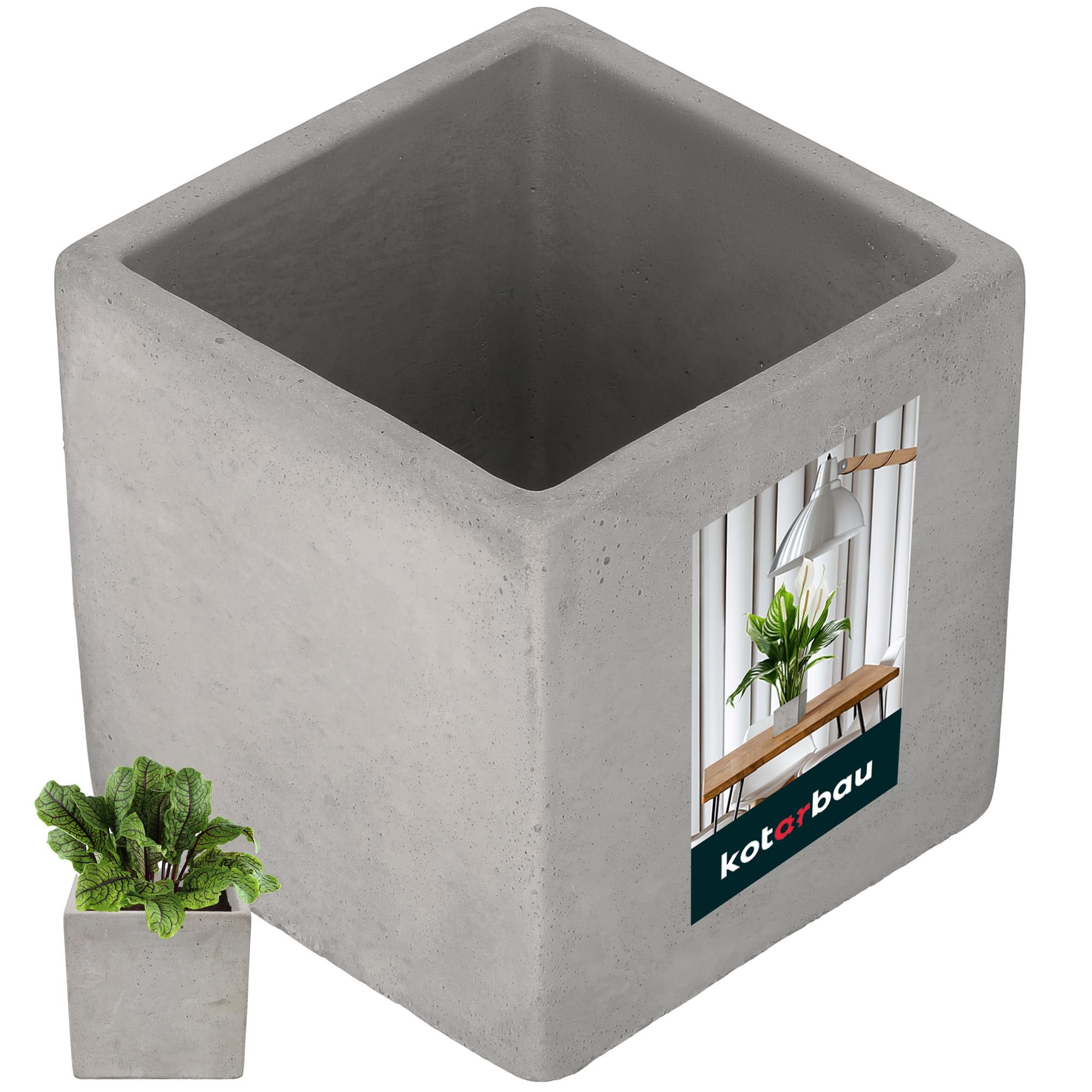 Donica kwadratowa betonowa osłonka na doniczkę na rośliny 20 cm dom ogród - KOTARBAU