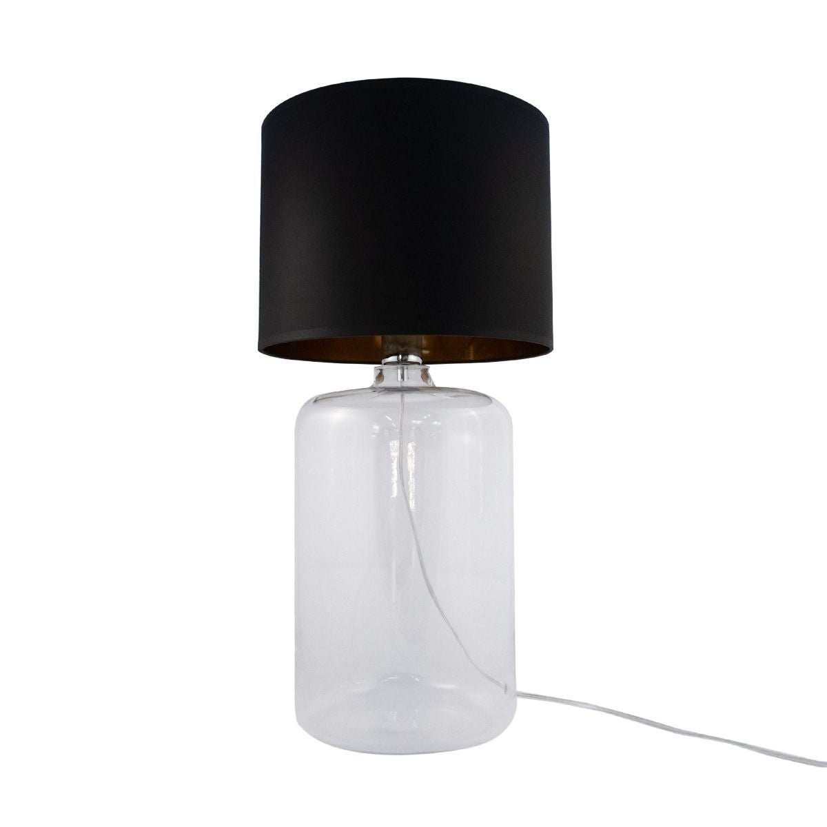 Lampa stołowa szklana przezroczysta czarna z abażurem 60 cm E27 60W Amarsa Zuma Line
