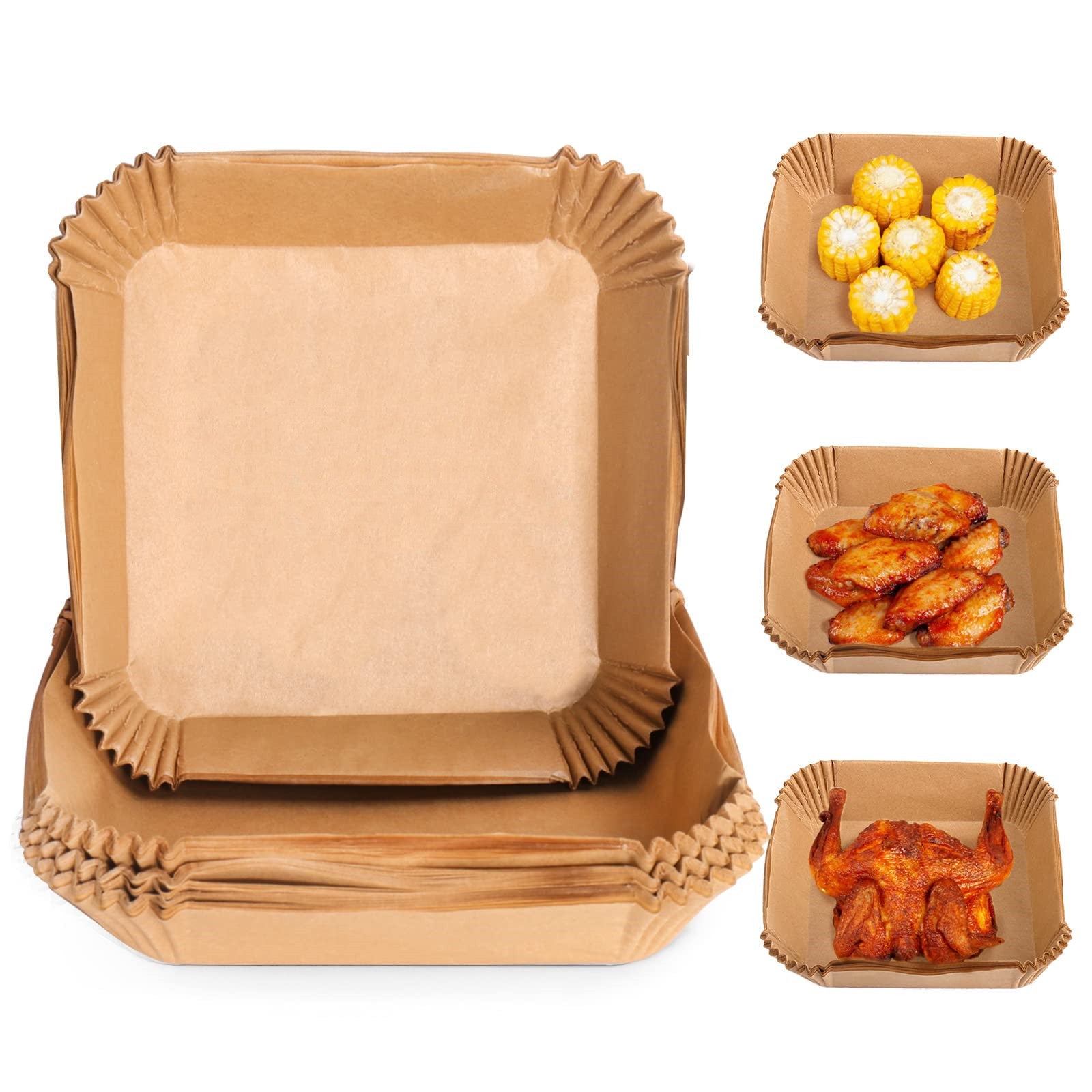 Papier jednorazowy Air Fryer do frytownic 20x20 cm 100 szt Nature