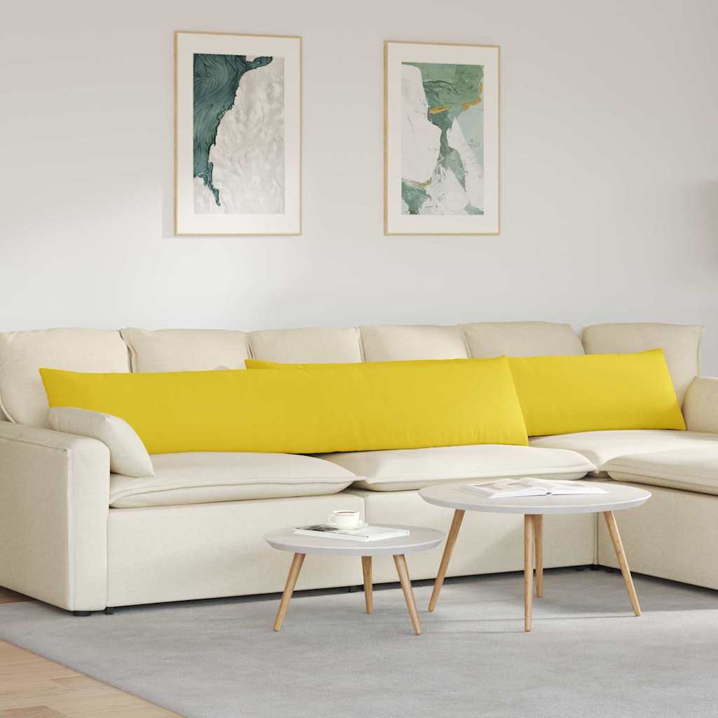 Poduszki na sofę 2 pcs Jasnożółty 200 x 40 cm tkanina vidaXL
