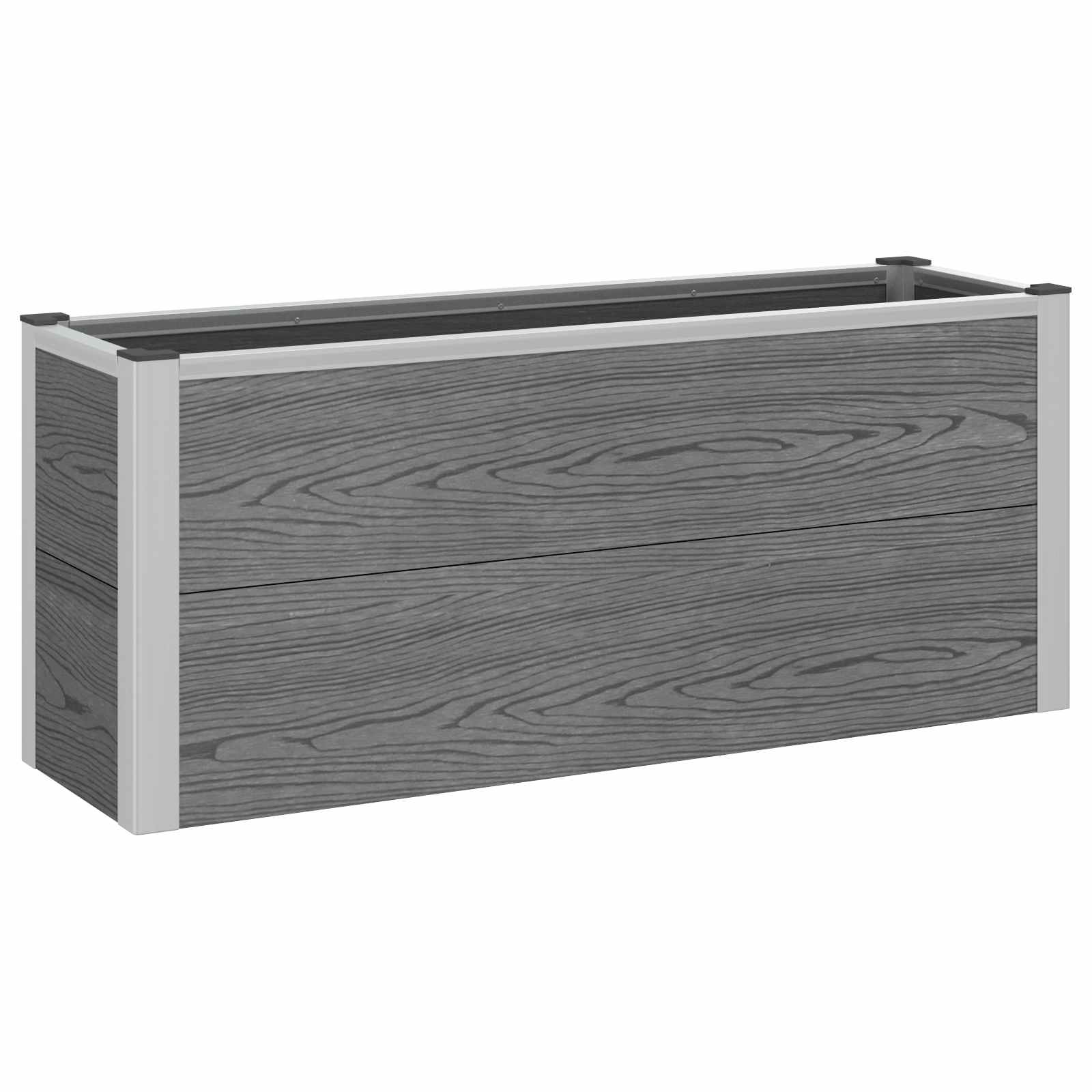 Rabata Ogrodowa na Warzywa WPC 100x30x42 cm Szara na Kwiaty na Zioła