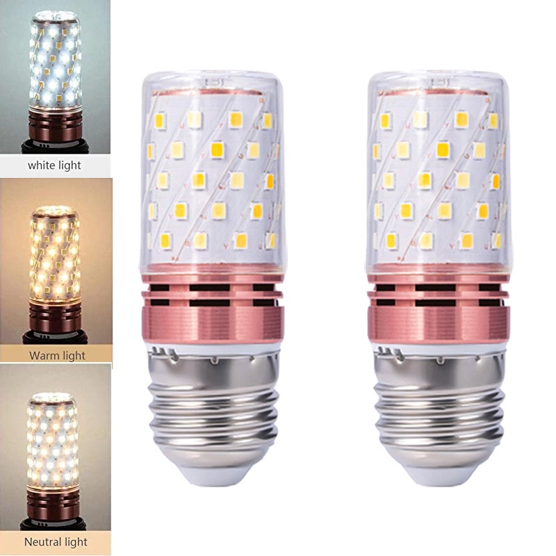 2 szt. żarówek E27 LED, żarówka energooszczędna do użytku domowego, 16W 1600LM, AC 220-240V, trójkolorowa, ściemnialna, do lampy ściennej (Różowa)