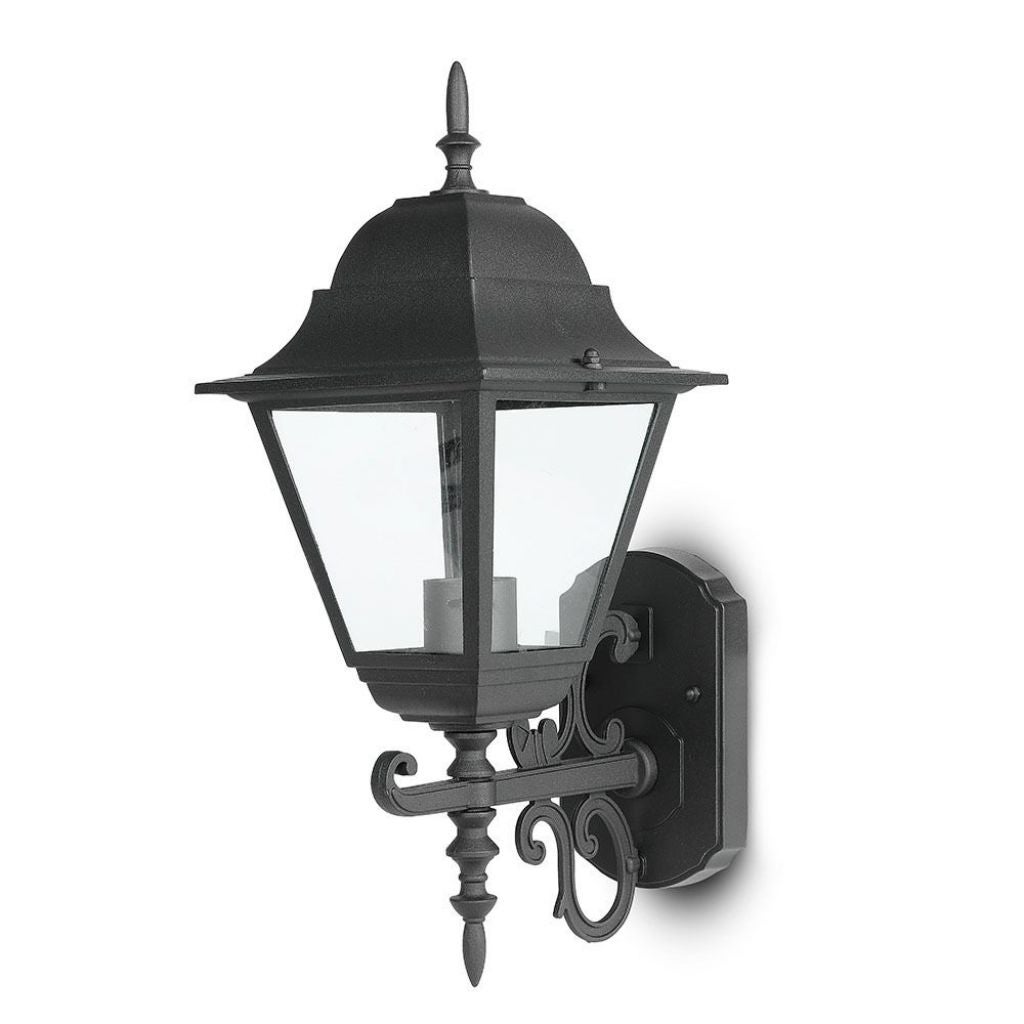 Latarnia ścienna LED z oprawką E27 (maks. 60 W) skierowaną do góry Kolor czarny matowy IP44