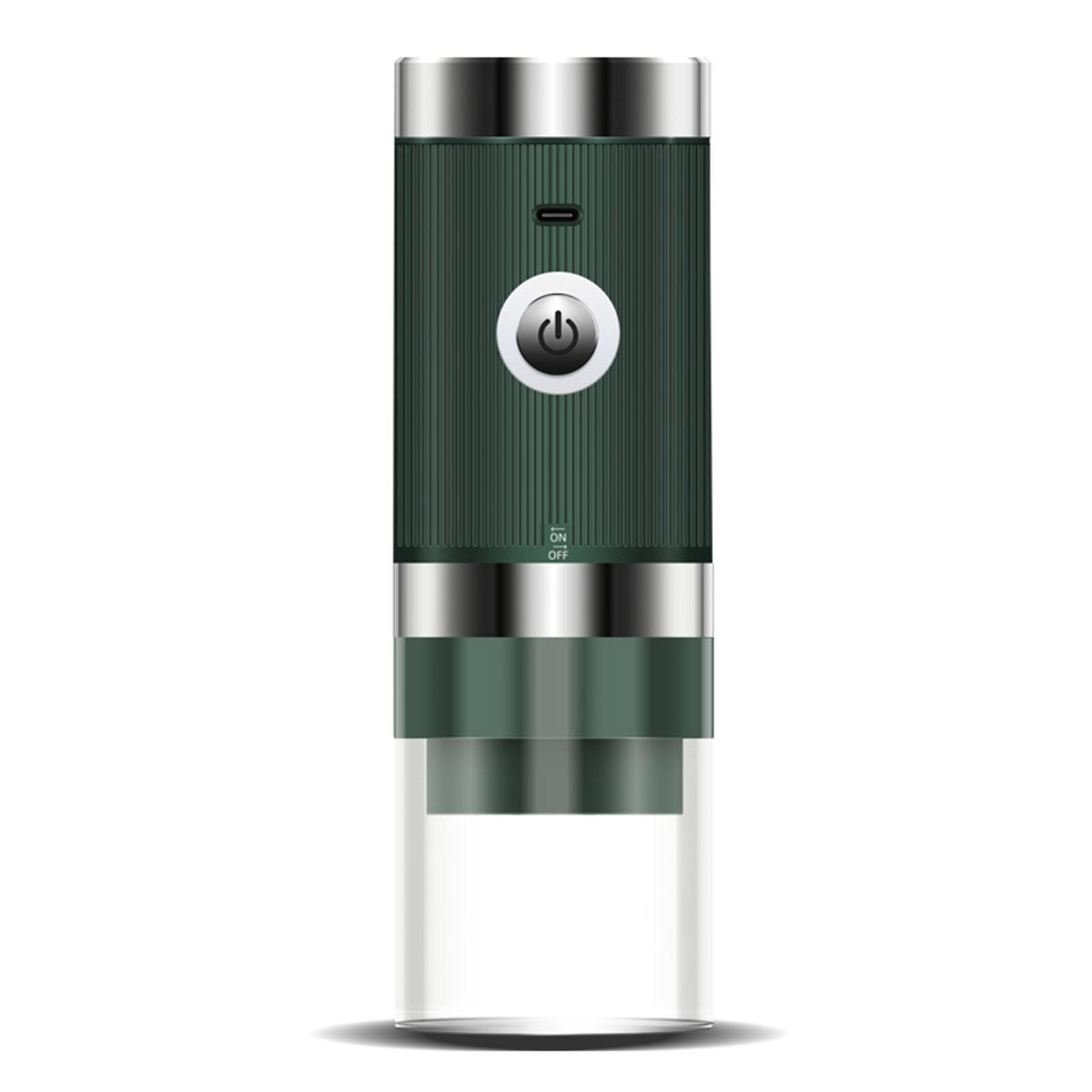 Przenośny akumulatorowy młynek do kawy USB-kompaktowy młynek elektryczny ze stali nierdzewnej -z silnikiem miedzianym i precyzyjnym mieleniem(zielony)